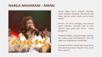 Lirik Lagu Ayang – Nabila Maharani, Trending Youtube Total 21 Juta Views