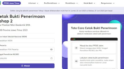 LINK Pengumuman PPDB Jatim 2023 Tahap 2 Jalur Prestasi Akademik SMA