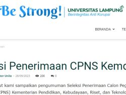 Universitas Lampung UNILA Buka Pendaftaran CPNS dan PPPK 2023