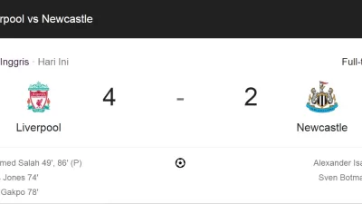 Hasil Liga Inggris Tadi Malam: Liverpool Vs Newcastle 4-2
