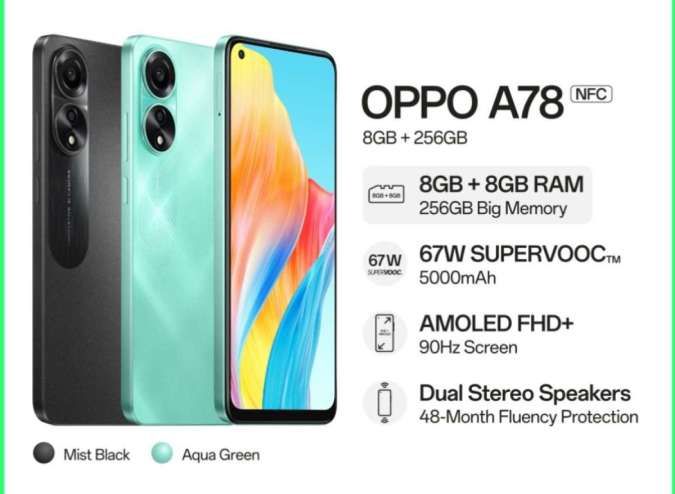 Harga HP OPPO A78 4G Terbaru Maret 2024, Cek Spesifikasinya