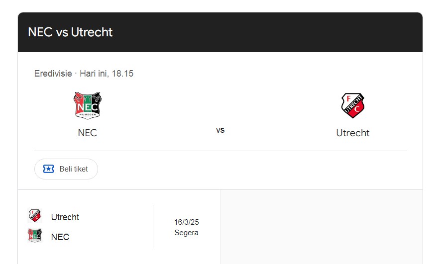 Prediksi NEC Nijmegen vs Utrecht, Jadwal Eredivisie Liga Belanda 24 November 2024