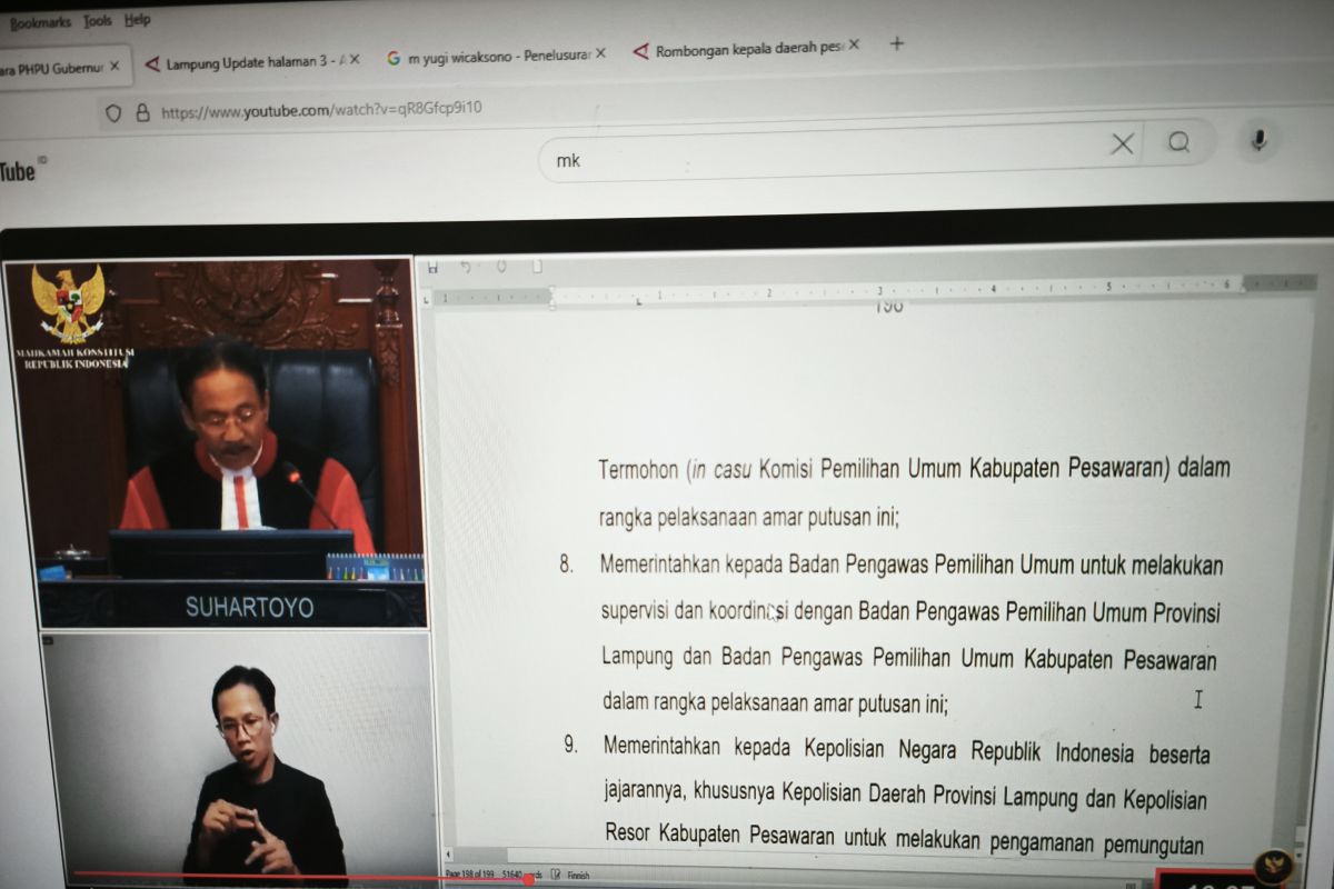 Calon Bupati Pesawaran Ditolak oleh Mahkamah Konstitusi: Apa yang Terjadi Selanjutnya?