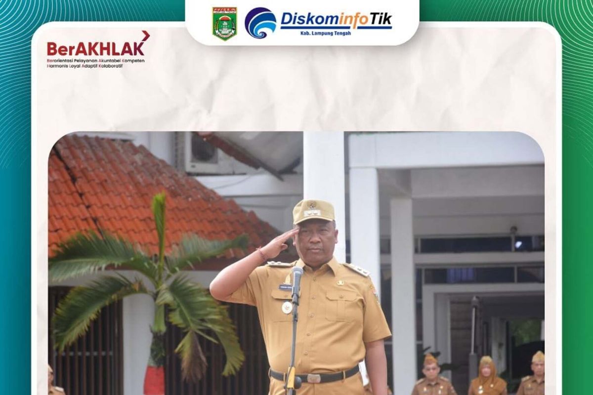 Pemimpin Muda Lampung Tengah Memimpin Apel Perdana